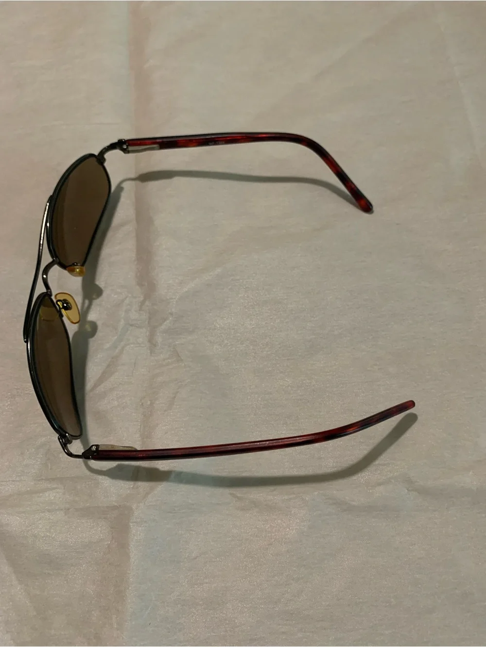Men's Rectangular Metal Frame Sunglasses in Brown/Black